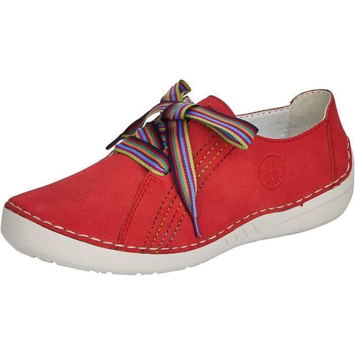 Baskets Femme RIEKER 52508 Talon Carr Anti Stress Rouge