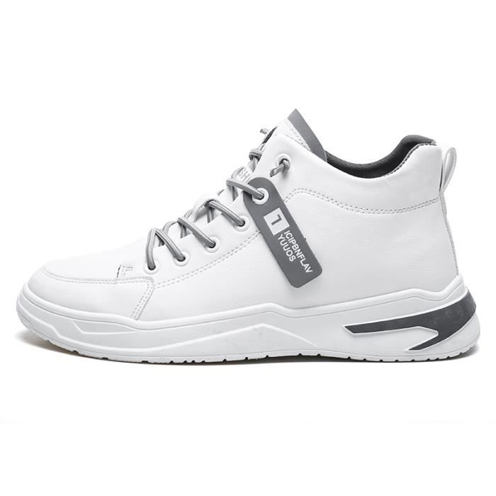 Baskets montantes cuir homme sales