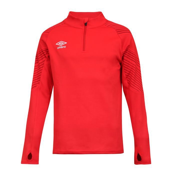 UMBRO Sweat T shirt De Sport Manches Longues 1 2 Zip Homme rouge Rouge Cdiscount Sport