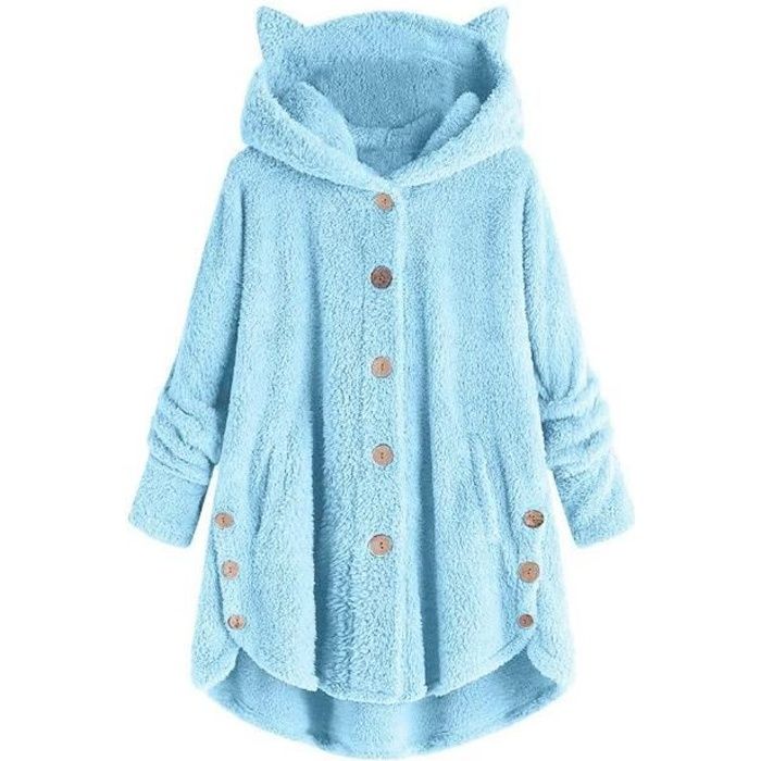 Veste Chaude Pour Femme Hiver A Capuche Pull En Peluche Decontracte Chic Mode Veste En Peluche Respirante Cardigan Oreille De Chat As Shown Cdiscount Pret A Porter