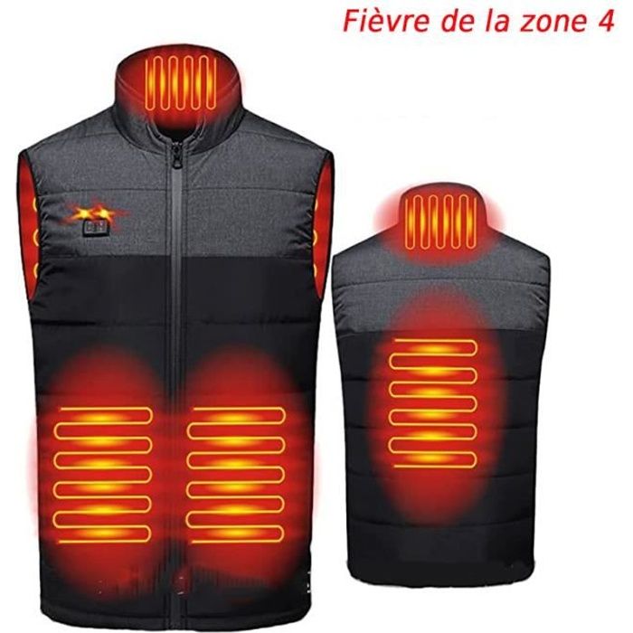 Gilet Chauffant USB Homme - Veste Chauffante Cou/dos/poitrine - 3 Températures - Lavable Machine