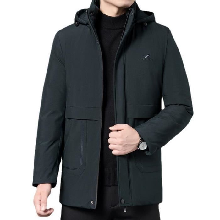 Manteau Caban,Trench-Coat Long En Velours Pour Homme,couleur Unie
