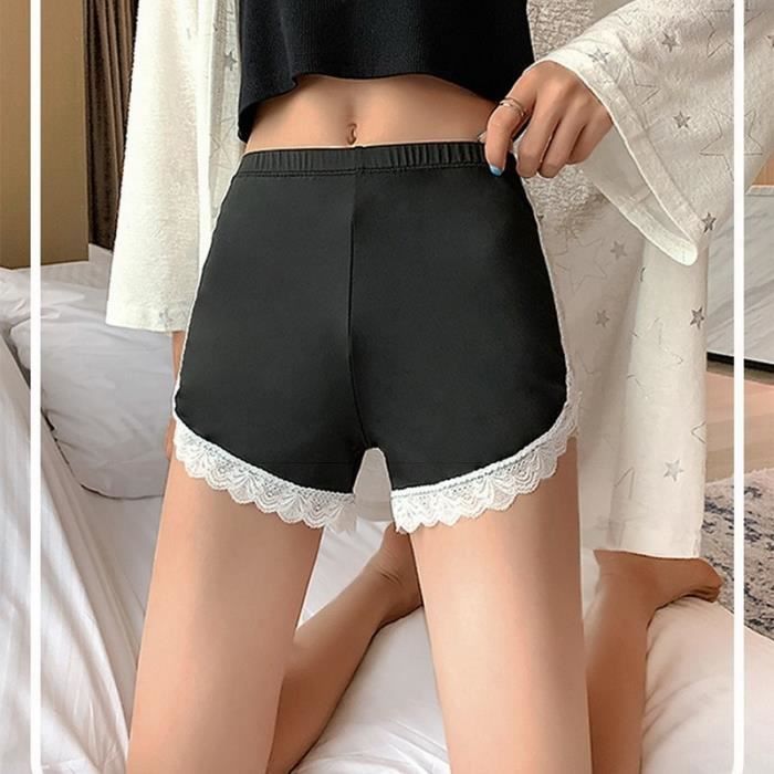 Slip Shorts pour femmes sous robe, sous-vêtements lisses sans coutures  Dentelle Cuisse Culotte Short de sécurité Short sous jupe