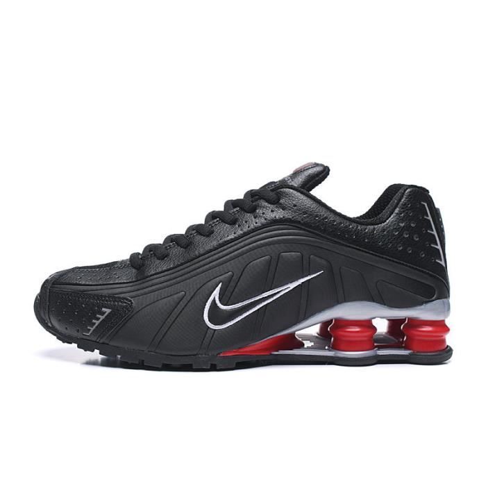 Baskets NIKE SHOX R4 pour hommes noir et blanc rouge Noir blanc et rouge Cdiscount Chaussures
