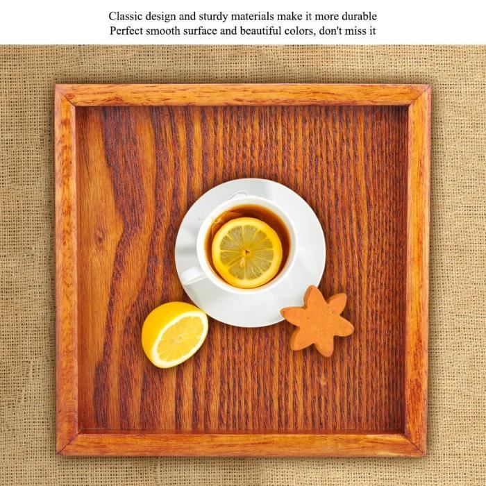Aigend Plateau de Forme Rectangulaire, Plateau à Thé en Bois, Forme