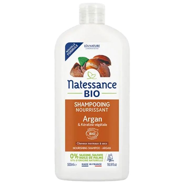 Natessance Shampooing Nourrissant Argan & Kératine Végétale Cheveux Normaux à