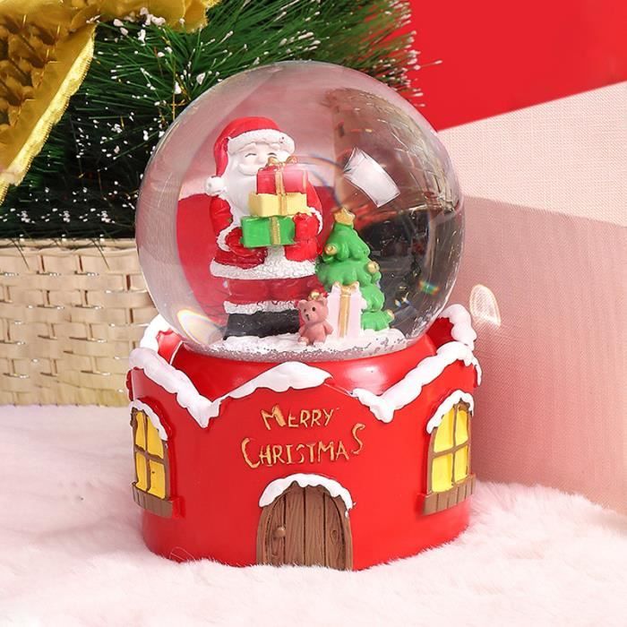 OEMG Boule de Noël Cristal avec Musique Père Noël Cristal Veilleuse