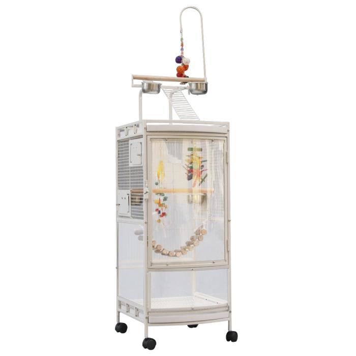 Meilleurs prix pour Cage Volière - OHMG - Grande Cage pour Oiseaux - 50.5*46*180cm - Beige - Intérieur