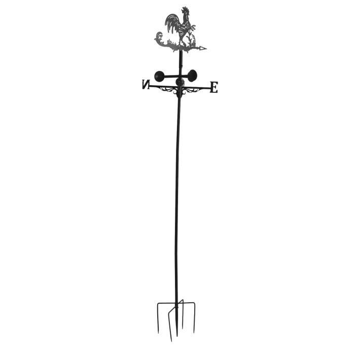 Indicateur De Direction Vent En Fer Forgé Noir - Ornement Ferme Chat Et Souris Pour Toit Jardin