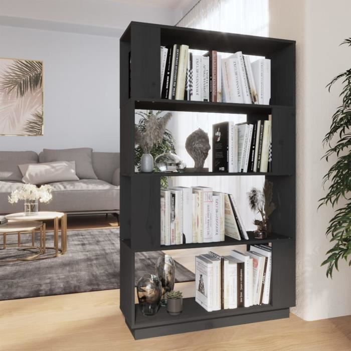 Armoire à livres BEAU OVONNI Séparateur de pièce Gris 80x25x132 cm