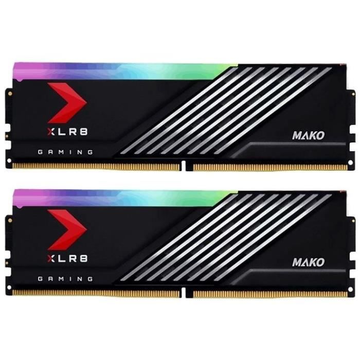 Mémoire RAM - PNY - XLR8 Gaming MAKO - RGB - DDR5 - 6400MHz - 2X16GB - (MD32GK2D5640040MXRGB)