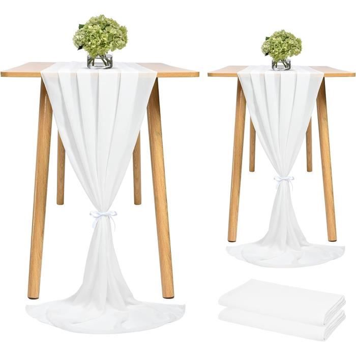 Chemin De Table En Mousseline De Soie - Corail - 75 X 300 Cm