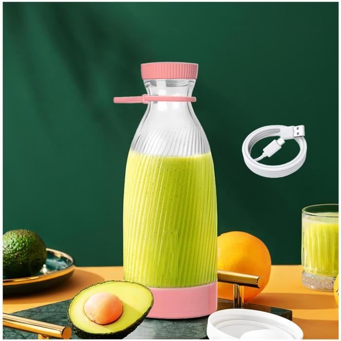 Blender Portable 600ml Mixeur Portable pour smoothies et milk-shakes Fresh Juice Mixer Bouteille avec USB-C rechargeable,Jaune - Electroménager Blender Portable 600ml Mixeur Portable pour smoothies et milk-shakes Fresh Juice Mixer Bouteille avec USB-C rechargeable,Jaune - Electroménager