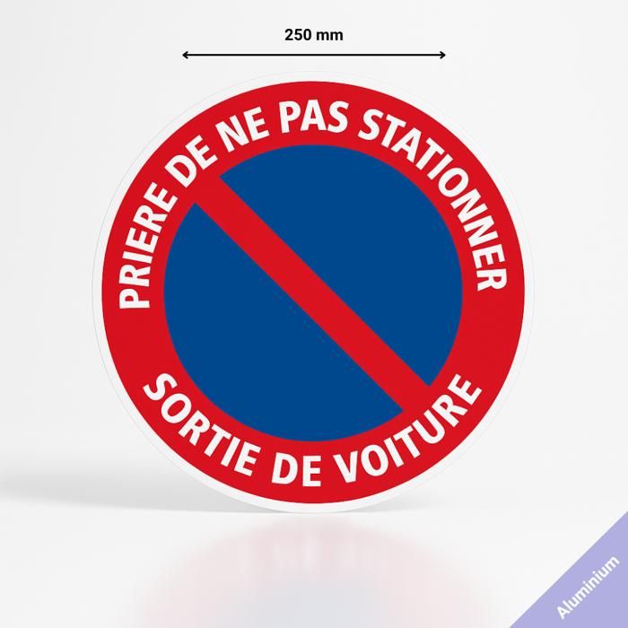 AUA SIGNALETIQUE - Panneau prière de ne Pas stationner Emplacement réservé - 300 mm, Aluminium Dibond 3mm - Bricolage