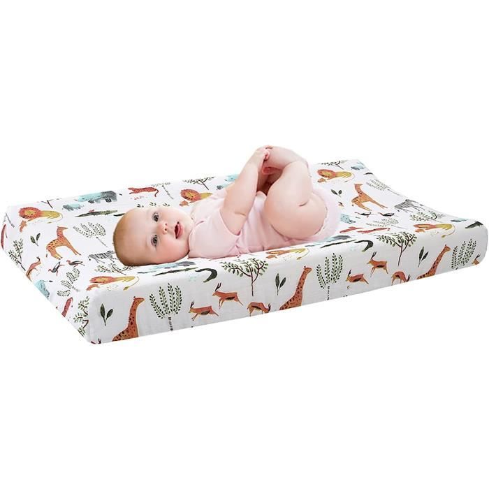 Blissful Diary Lot De 2 Housses De Matelas à Langer En Mousseline De Coton Ultra Doux Et Respirant Pour Bébé (feuilles De Monstera Et Vert Foncé