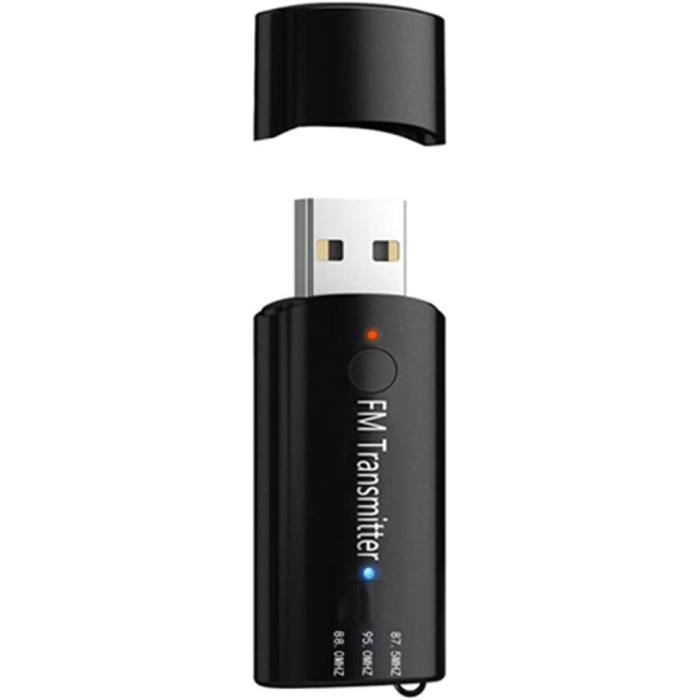 Transmetteur FM Bluetooth 5.0 Pour Voiture - Charge Rapide USB-C Et USB - Appels Mains Libres - Lecture Via Clé USB - écran LED Bleu - Branchement Allume-cigare