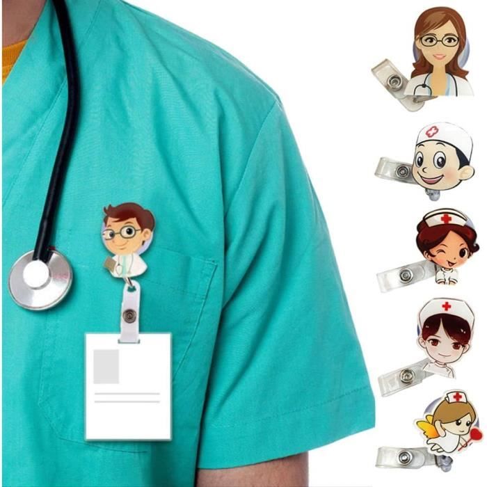 Porte-badge porte-laissez-passer médecin rétractable infirmière