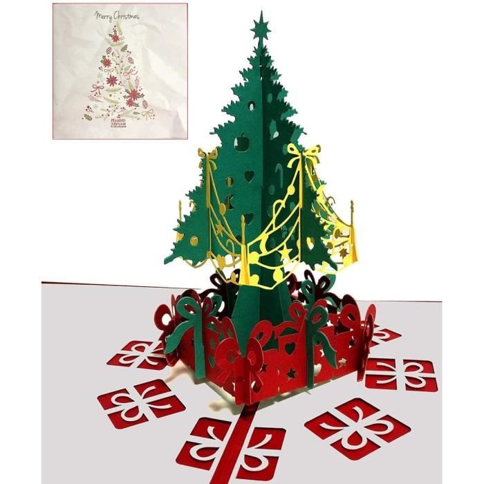 Cartes de noël 3D, Deesospro® carte popup carte de voeux pour Noël