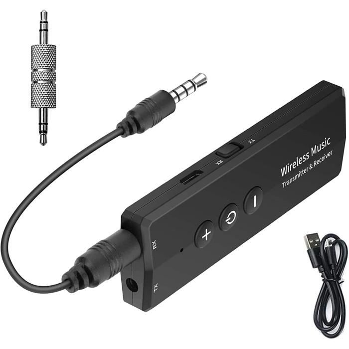 Émetteur Récepteur Bluetooth 5.0 - Transmetteur, Adaptateur Audio Vidéo  sans fil Portable 20M 3.5mm RCA - Cdiscount TV Son Photo