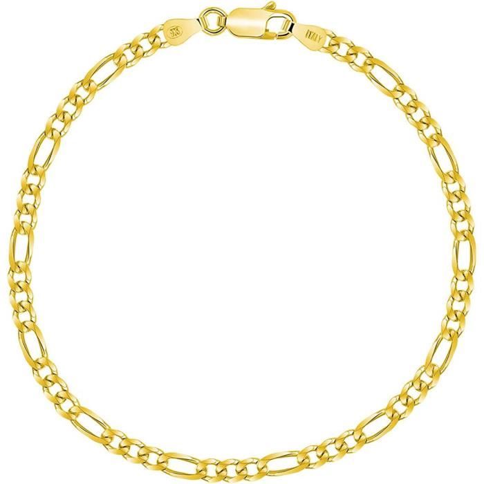 Catenina PLANETYS In Argento Sterling 925 Placcato Oro 18K – Modello Figaro (1+3) Larghezza 1.5 Mm, Fatto In Italia - 4