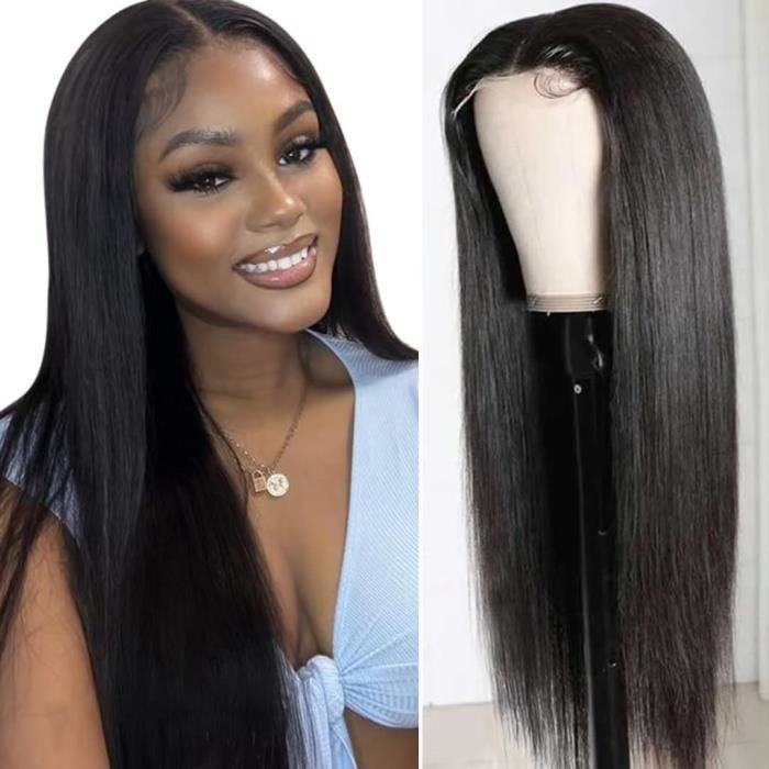 Perruque Naturelle Cheveux Humain 4x4 Straight Lace Closure Wig