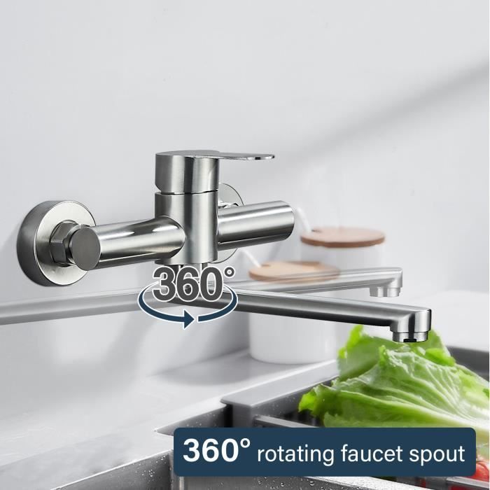 Robinets de cuisine,Robinet mitigeur pivotant à 360 degrés, robinets de  cuisine, robinet d'eau d'évier de cuisine, support - Type B - Cdiscount  Bricolage