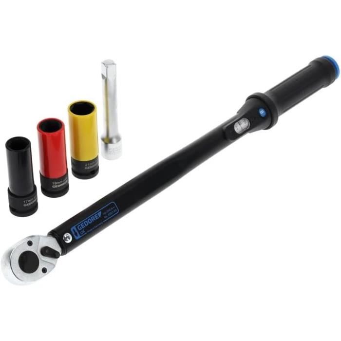 Clé dynamométrique 1/2 Clef rotative avec 3 embouts 17-19-21mm 28-210nm