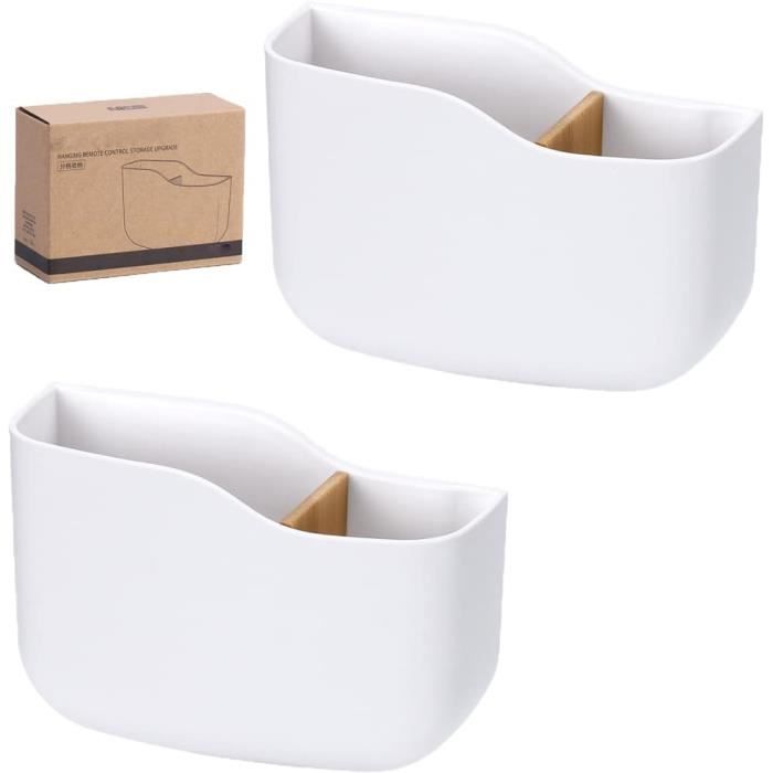 OFFCUP Lot de 4 supports muraux magnétiques pour télécommande - Organisateur de télécommande à aimant puissant pour la maison, le bureau, l'école - Blanc