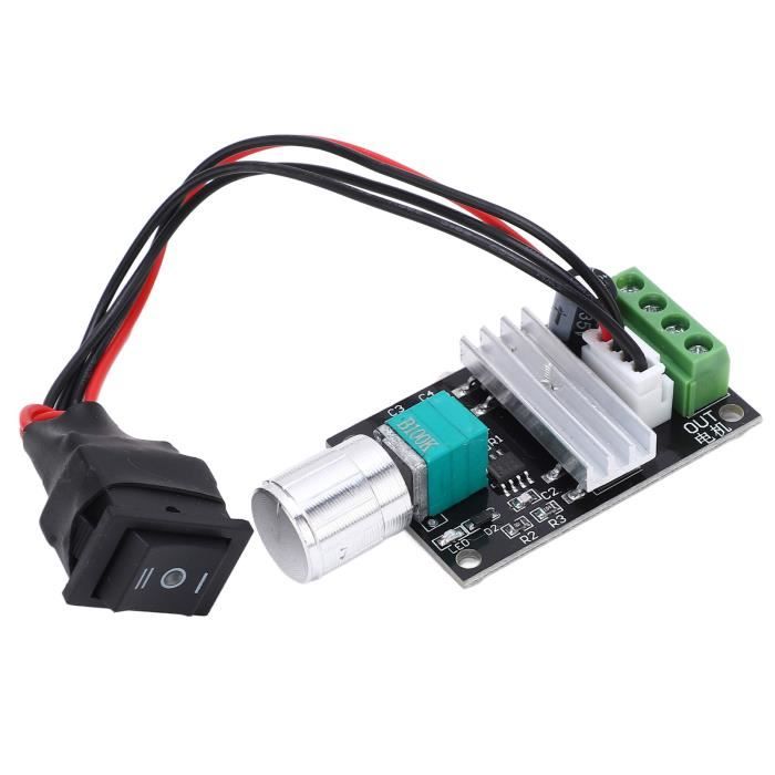 Contrôleur De Vitesse PWM Pour Moteur DC 220V - 10A-20A - Réglage Potentiomètre - Interrupteur Inclus