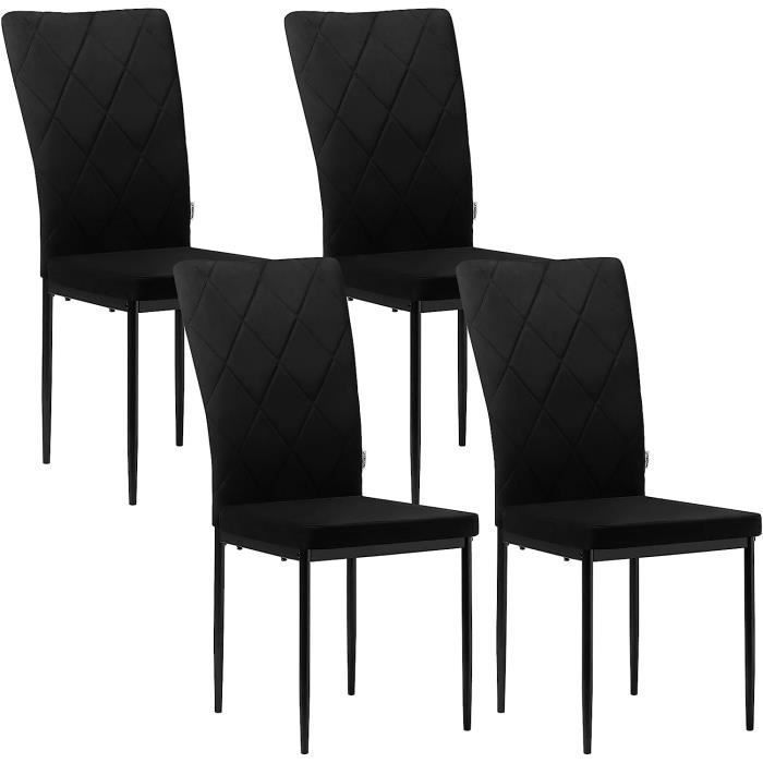 WOLTU Lot de 4 Chaises Salle à Manger Chaise de Cuisine en Velours Siège Rembourré Pieds en Métal Noir W0ATT0048-4 WOLTU Lot de 4 Chaises Salle à Manger Chaise de Cuisine en Velours Siège Rembourré Pieds en Métal Noir W0ATT0048-4