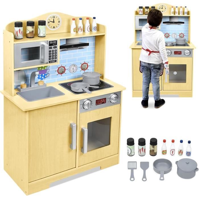 Cuisine Jouet avec Plaque de Cuisson, évier, MicroOndes,Cuisine Enfant