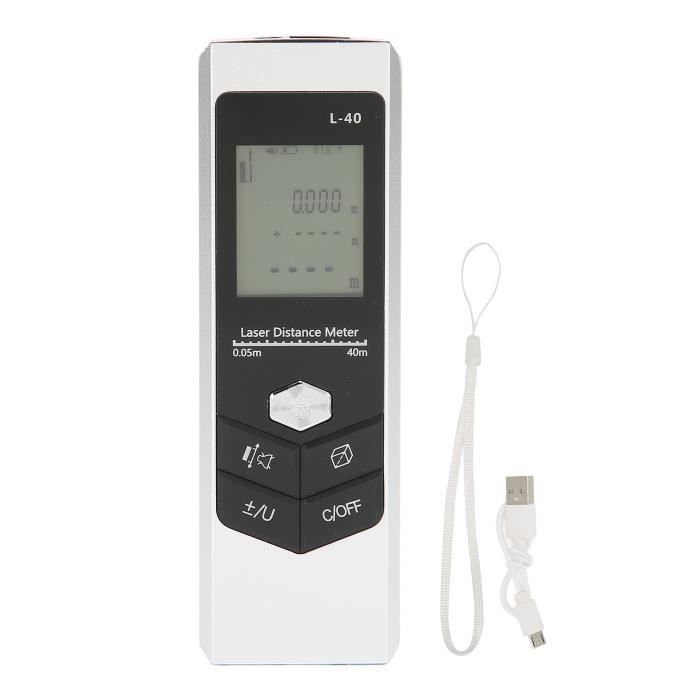 Petit Télémètre Laser 30 Mètres – Portable, Batterie 220mAh, Noir (neuf)