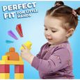 Mega Bloks Sac bleu, jeu de blocs de construction, 80 pieces, jouet pour bebe et enfant de 1 a 5 ans, DCH63-1