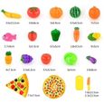 Set de 24pcs d’aliments en jouets ,jouet de cuisine pour enfants Maison Jouet Set Pizza fruit légume-1