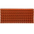 Lot de 153 boîtes S bacs a bec orange pour système de rangement 173 x 78 cm au garage-1