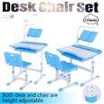 Ensemble de chaise de bureau pour enfants avec bureau pour enfants, réglable en hauteur, Table de travail-VIQ-1