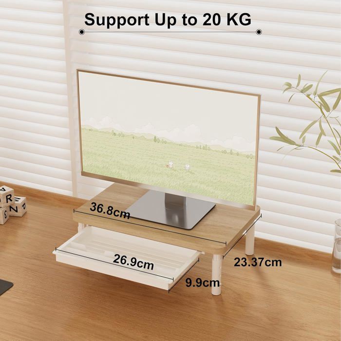 Support De Clavier Transparent En Acrylique - Rehausseur Ergonomique, 43x15 Cm, Pour Bureau, Maison