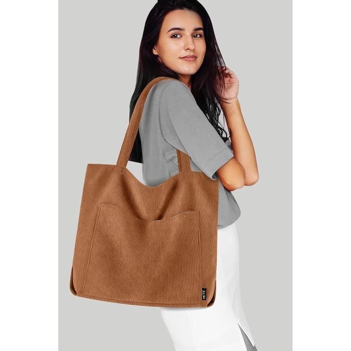 Grand Sac De Plage 58x38x18cm | Fermeture Éclair + Petit Sac | Polyester - Idéal Shopping, Festival