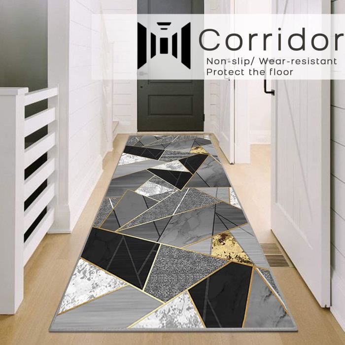 Tapis Antidérapant Cuisine Long 45x220 Cm - Tapis Couloir Lavable Élégant