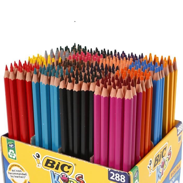 Set crayons de couleurs triangulaires Évolution 288 pièces Bic 