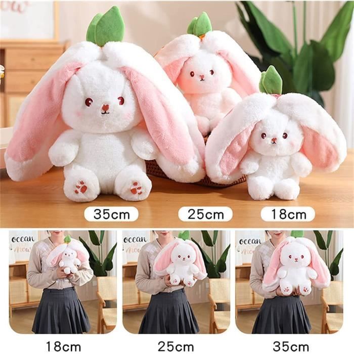 Fraise - 25 cm - Jouet en peluche lapin carotte pour enfants, Lapin cachant  dans un sac Harvey, Jouets beurre - Cdiscount Jeux - Jouets