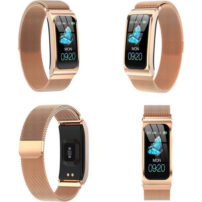 Montre Connectée CHRONUS pour Femmes Enfants avec Étanche Cardio Podomètre Bluetooth Sport Fitness Trackers d'Activité Chronomètre pour Android iOS-Or - Montre connectée - Achat & prix