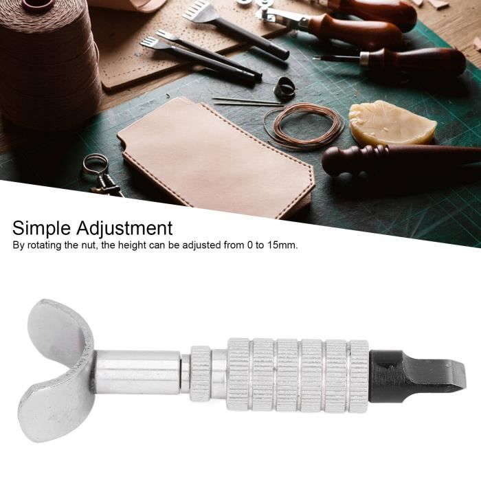 FTVOGUE Couteau de Cuir Pivotant, Outil Rotatif de Maroquinerie en Acier, Kit de Gravure sur Cuir, 1,3 x 8,3 cm, avec Clé, pour Artisanat et Sculpture