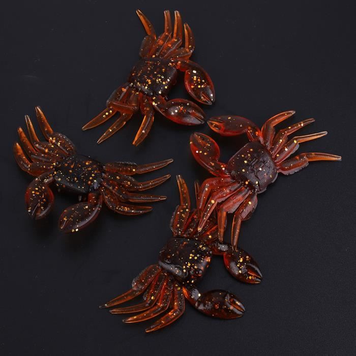 5X(10 PIÈCES APPÂTS de Crabe Artificiels 3D Simulation Crabe Leurres avec H1828 EUR 61,90
