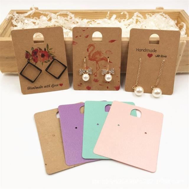 Lot De 200 Cartes De Présentation Bijoux Marron - Étiquettes à Suspendre 11,9x5,1cm Pour Colliers Et Bracelets