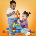 Mega Bloks Sac bleu, jeu de blocs de construction, 80 pieces, jouet pour bebe et enfant de 1 a 5 ans, DCH63-2