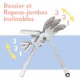 Bambisol Chaise Haute Bébé Evolutive Pliable | Roulettes, Assise Réglable, Dossier Inclinable-2