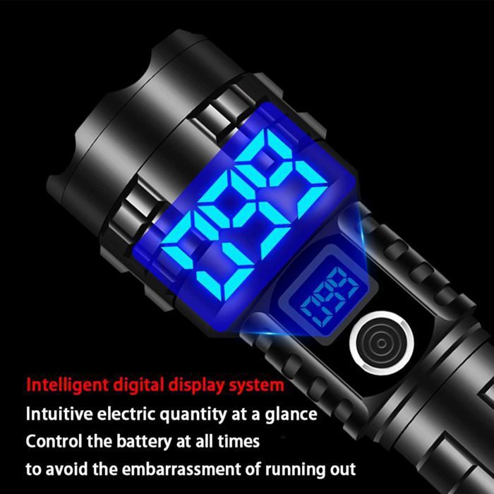 Lampe Torche LED Ultra Puissante – Zoomable – Idéale Pour Camping, Vélo, Bricolage