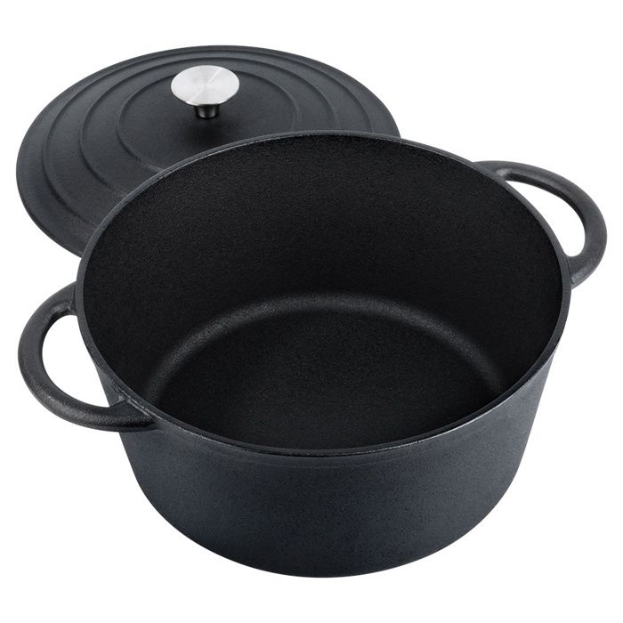 Relaxdays Marmite Soupe Émaillée 14L Avec Grille - Chaudière Extérieur Noir/Rouge