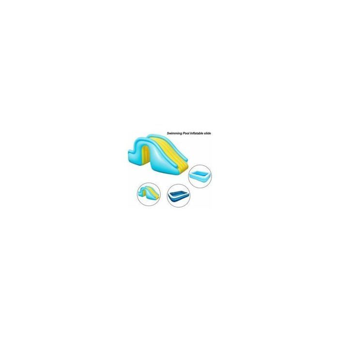Toboggan De Piscine Gonflable – Dimensions 200x80x85 Cm – PVC épais – Pompe à Pied Incluse – Jeux D’eau Extérieurs